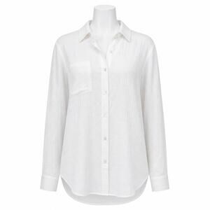 Topshop Longline Oversized Cheesecloth Shirt - White - Size 6 - NWT